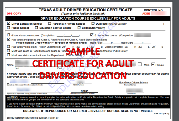 Texas Traffic Safety Education Student Workbook